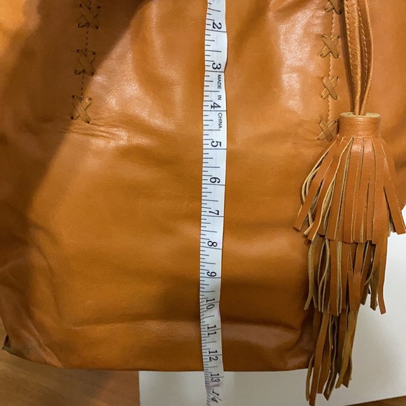 Genuine tan leather handbag - Picture 3 of 4